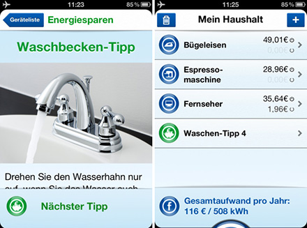 Mit RWE-App Stromfresser im Haushalt identifizieren.