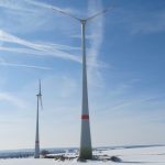 Trianel Windpark Eisleben: Fast 180 Meter hohe Anlagen produzieren Strom.