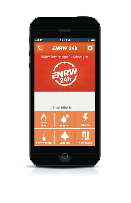 Service-App von ENRW: Hilfestellungen bei Störungsfällen.