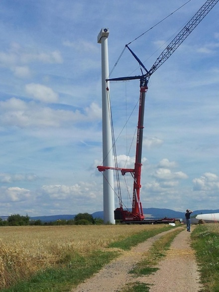 Auf der Gemarkung der Gemeinde Rehborn errichtet juwi 14 Windkraft-Anlagen.