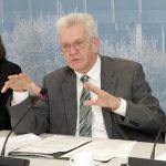 Ministerpräsident Winfried Kretschmann stellte in einer Regierungspressekonferenz in Stuttgart das Positionspapier von Baden-Württemberg und Bayern zur Umsetzung der Energiewende vor.