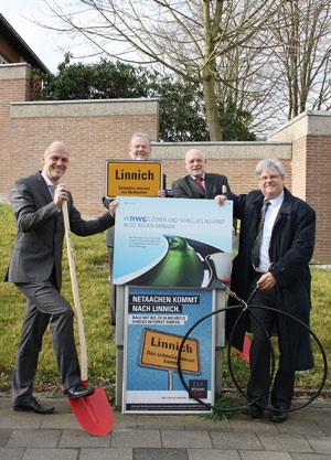 In Linnich gaben RWE und NetAachen den Startschuss für den Breitband-Ausbau.