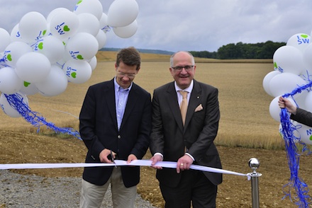 Windpark-Eröffnung der Stadtwerke Schweinfurt: Drei Anlagen des Herstellers Nordex erzeugen rund 15 Millionen Kilowattstunden Strom pro Jahr.