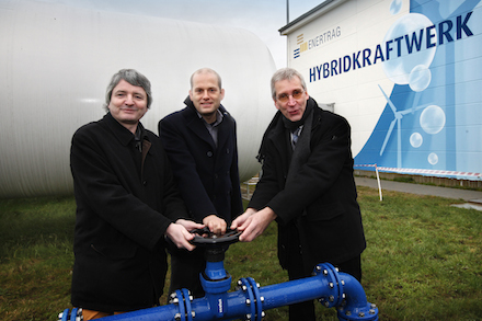 Wasserstoff marsch: Hybridkraftwerk von Enertrag wurde an das Ontras-Gasnetz angeschlossen.