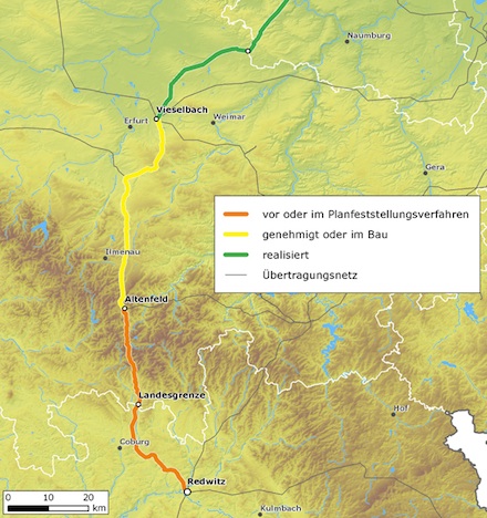 Die Regierung Oberfranken hat den bayerischen Abschnitt der Thüringer Strombrücke genehmigt.