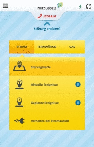 Die Störungs-App des Unternehmens Netz Leipzig stellt aktuelle Störungen oder geplante Unterbrechungen im Strom-