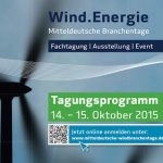 In Erfurt finden vom 14. bis 15. Oktober der Fachkongress „Wind.Energie - Mitteldeutsche Branchentage“ statt.