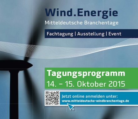 In Erfurt finden vom 14. bis 15. Oktober der Fachkongress „Wind.Energie - Mitteldeutsche Branchentage“ statt.