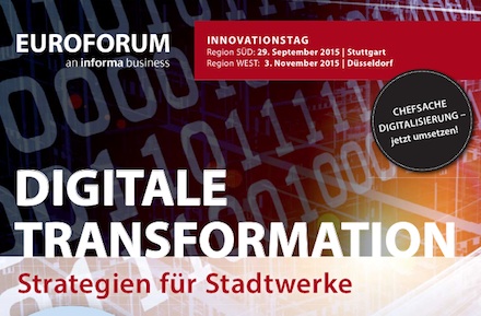 Auf dem Euroforum-Innovationstag stehen die digitale Transformation sowie die Strategien für Stadtwerke auf dem Programm.