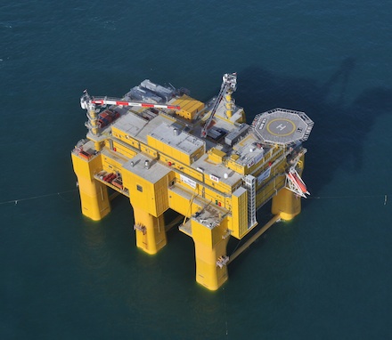 Die Offshore-Konverterplattform des Unternehmens ABB in der Nordsee ist die leistungsstärkste Anlage ihrer Art.