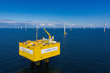 Herzstück des Windparks EnBW Baltic 2 ist die Umspannstation.