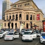 Abschluss der Beschaffungsinitiative für Elektroautos: Präsentation auf dem Frankfurter Opernplatz.