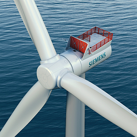 Die Siemens Offshore-Windturbine SWT-7.0-154 erzeugt jährlich etwa 32 Millionen Kilowattstunden Strom