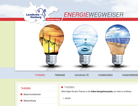 Der Energiewegweiser des Kreises Harburg im Internet.