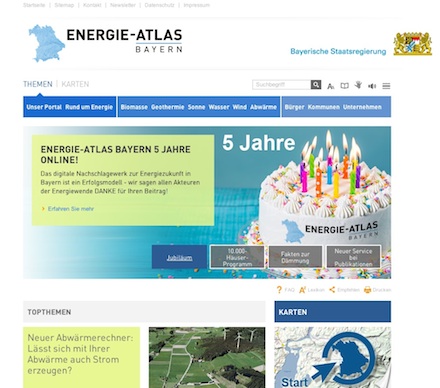 Energie-Atlas Bayern: Das Informationsportal zur Energiewende ist fünf Jahre alt geworden.