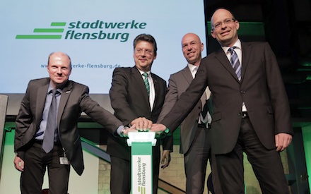 Startschuss: Die neue Gas- und Dampfturbinenanlage (GuD) der Stadtwerke Flensburg produziert ab jetzt Strom und Fernwärme.