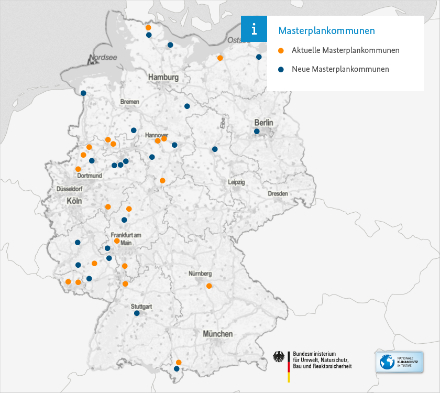 Das Bundesumweltministerium gibt jetzt 22 weitere Masterplan-Kommunen bekannt.