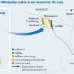 Der Windpark Sandbank befindet sich circa 90 Kilometer nordwestlich von Sylt.