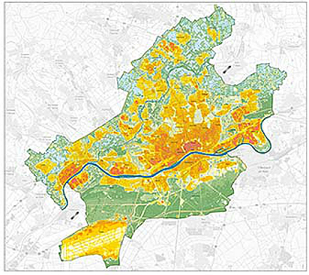 Der Klimaplanatlas Frankfurt 2016 zeigt