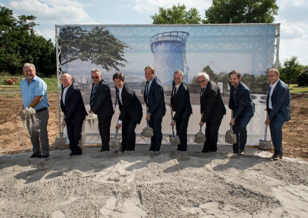 Gemeinsamer Spatenstich für den Energie- und Zukunftsspeicher der Stadtwerke Heidelberg.