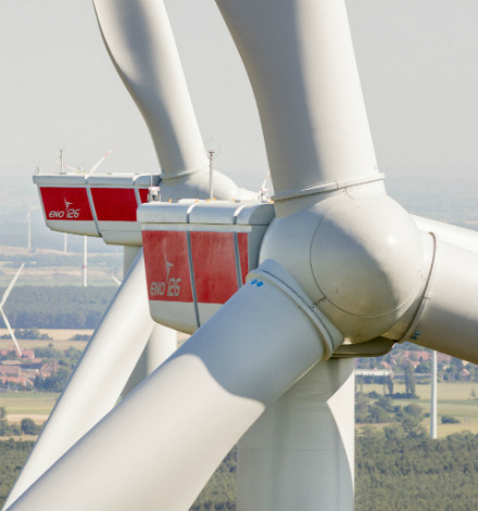 Gesamtansicht des Windparks Kölsa.