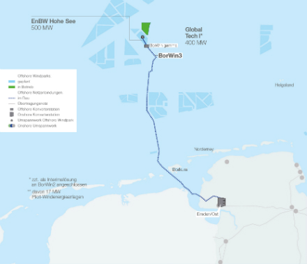 Das 900 Megawatt-Seekabel soll den Offshore-Strom der Windparks EnBW Hohe See