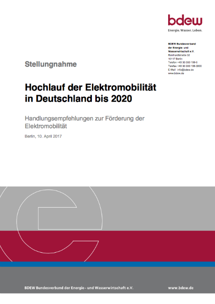 BDEW-Handlungsempfehlung zur Förderung der Elektromobilität.