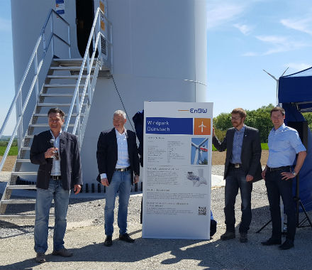 Bei Gerabronn hat der Energiekonzern EnBW einen neuen Windpark offiziell in Betrieb genommen.