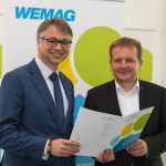 WEMAG-Vorstand Thomas Murche (l.) und Schwerins Oberbürgermeister Dr. Rico Badenschier haben große Ziele mit der neuen Klima-Allianz Schwerin.