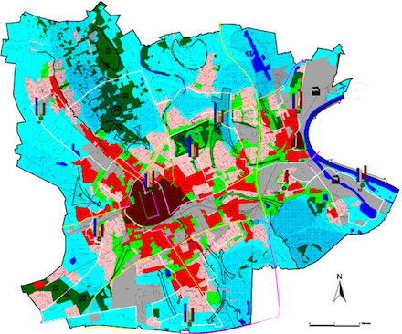 Für die Erstellung von Klimaschutzkonzeptionen orientiert sich der Fachbereich Umwelt an der Klimafunktionskarte für das Stadtgebiet Krefeld.