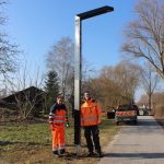 In Abensberg wurde jetzt die fünfte Photovoltaik-Straßenlampe installiert.