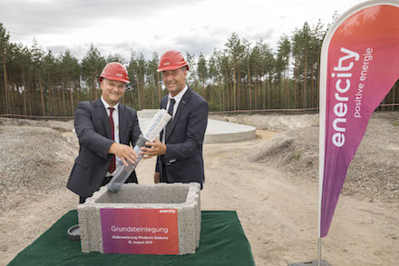 Grundsteinlegung zur Erweiterung des enercity-Windparks Klettwitz.