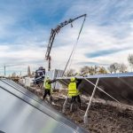 Baustelle der größten Solarthermieanlage Deutschlands in Ludwigsburg/Kornwestheim.