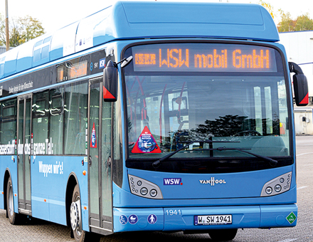 Bis Ende des Jahres 2020 sollen in Wuppertal zehn wasserstoffbetriebene Busse im Linienverkehr eingesetzt werden.