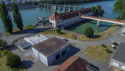 Die industrielle Power-to-Gas-Anlage am Wasserkraftwerk in Grenzach-Wyhlen.