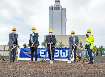 Spatenstich für die neue Netzstabilitätsanlage in Marbach.