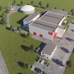 Visualisierung der neuen Biogasanlage in Bernburg.