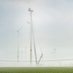 Nach knapp fünfmonatiger Montagezeit steht der Windpark der Berliner Stadtwerke bei Albertshof.