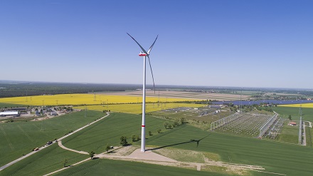 Blick auf den Windpark Streumen.