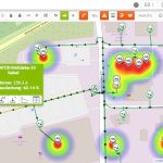 Netzzustandsanalyse: Heatmap zur Darstellung der Strombelastung im Netz.