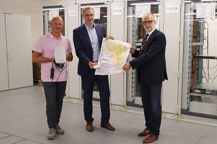 Baustein für die smarte Stadt: Präsentation der neuen LoRaWAN-Technik im Hertener Stadtgebiet.