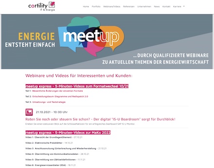 Informationsreihe „meetup express“ von Cortility.