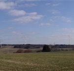 Visualisierung Windpark Hohenstadt Keltenschanze (Blick auf die geplanten Windenergieanlagen von Wiesensteiger Straße 40).