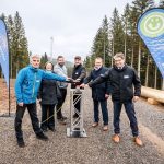 Einweihung des Windparks Hohenlochen mit einem symbolischen Knopfdruck.