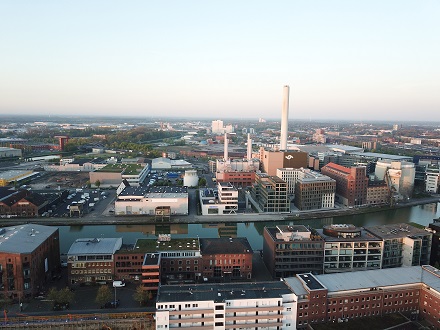 Im Heizkraftwerk am Hafen gewinnen die Stadtwerke künftig auch mit Hilfe einer Großwärmepumpe Wärme des Dortmund-Ems-Kanals.