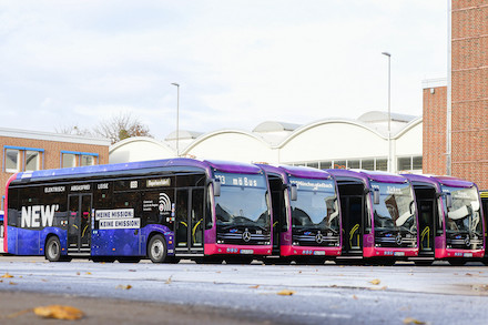 Auf der Linie 033 sind in Mönchengladbach bereits vier E-Busse vom Typ Mercedes Benz eCitaro unterwegs.