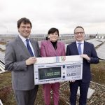 Eröffnung der bislang größten Solaranlage im Justizbereich auf dem Dach des Land- und Amtsgerichts Düsseldorf.