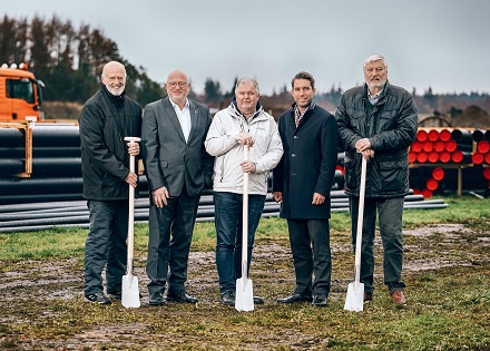 Spatenstich zum Projekt Erdwärme in der Gemeinde Leck.