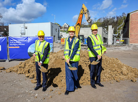 Offizieller Spatenstich für das neue EnBW-Gasheizkraftwerk in Stuttgart-Münster.