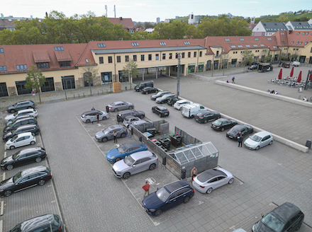 Ladestationen für die Motor City Stuttgart.